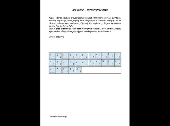 Scrabble - nauka czytania