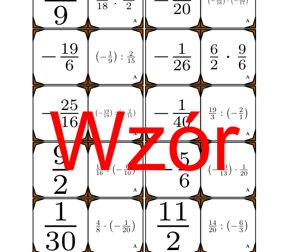 Domino - Mnożenie i dzielenie dodatnich i ujemnych ułamków | matematyka