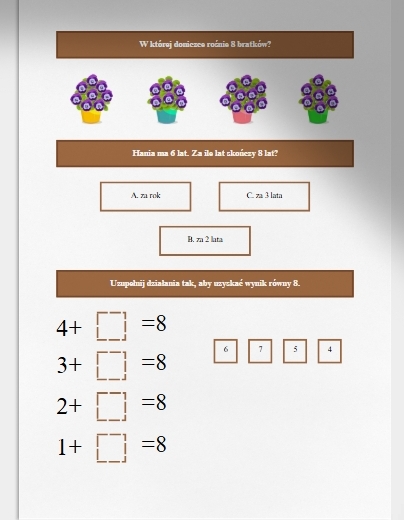 Liczby 1-10. Karta pracy. Sprawdzian. Ćwiczenia.