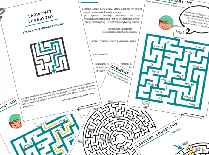 Logarytmy - 2 labirynty (można wykorzystać na lekcję zdalną)