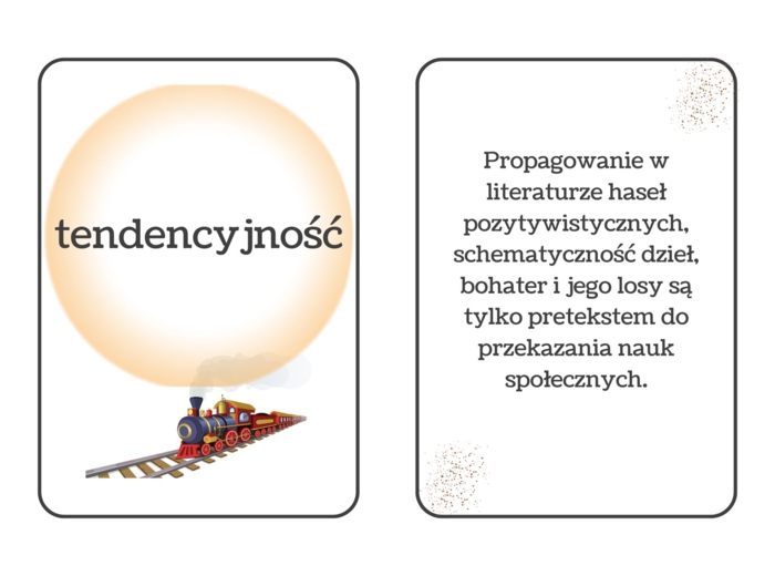 Pakiet fiszek, romantyzm, pozytywizm, Młoda Polska, 40 kart z definicjami + 2 puste, pdf