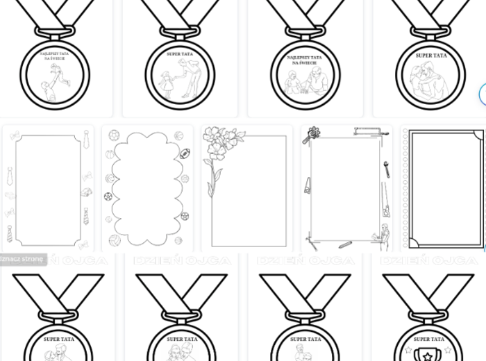 dzień ojca - medale ramki