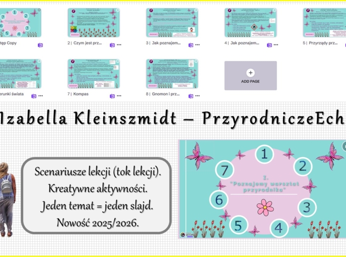 Scenariusze kreatywnych lekcji z przedmiotu PRZYRODA do klasy 4 w genial.ly do edycji. Prezentacje multimedialne/zadania/zabawa. Przyroda 4. Dział „Poznajemy warsztat przyrodnika”. Nowość 2025/2026.