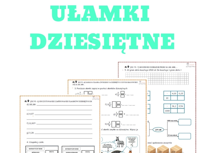 Dział VI : Ułamki dziesiętne