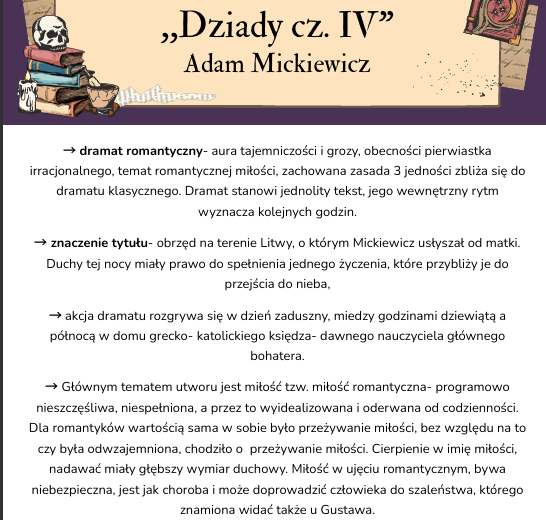 Notatka Dziady cz. IV