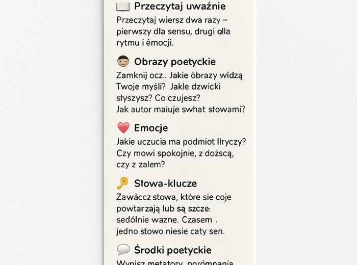 Zakładka: Jak pracujemy z wierszem?