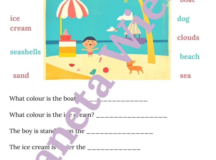 🌞WAKACYJNA KARTA PRACY 🌞 – SUMMER FUN – KLASY 1-3 SZKOŁY PODSTAWOWEJ - POZIOM A1/A1+ - WAKACYJNE SŁÓWKA, WYKREŚLANKA, SPAKUJ WALIZKE!, OPISZ OBRAZEK, CO LUBISZ ROBIĆ LATEM + ODPOWIEDZI