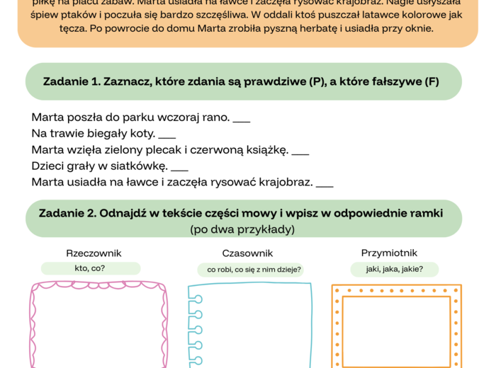 Karta pracy z języka polskiego