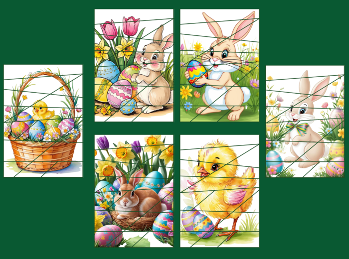 WIELKANOC – puzzle – wiosna – biblioteka – przedszkole – świetlica – 12 wersji