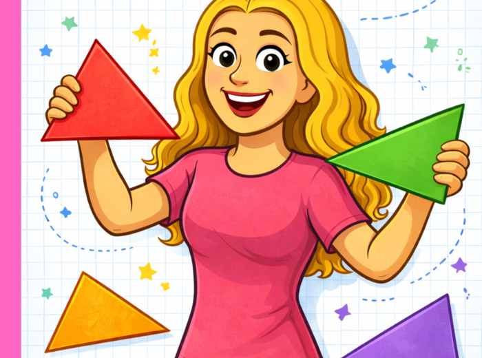 2 w 1:  Notatka i karta pracy- trójkąty