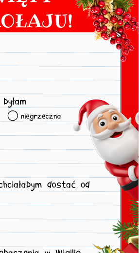 List do św. Mikołaja - wersja dla dziewczynki i chłopca