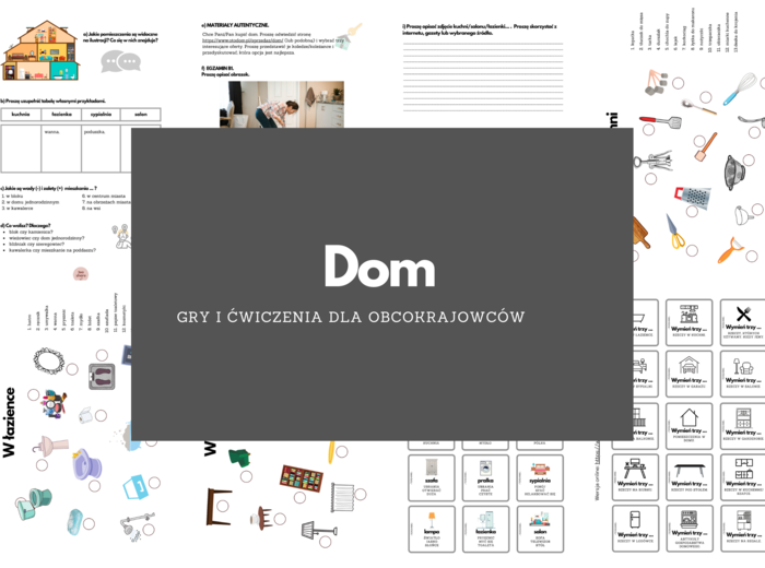 Polski dla obcokrajowców: DOM - gry i ćwiczenia na różnych poziomach (do B1)