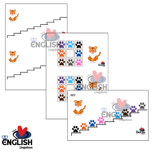 Kolory - słuchanie dla dzieci - język angielski - colours with tiger - English listening A1/A2