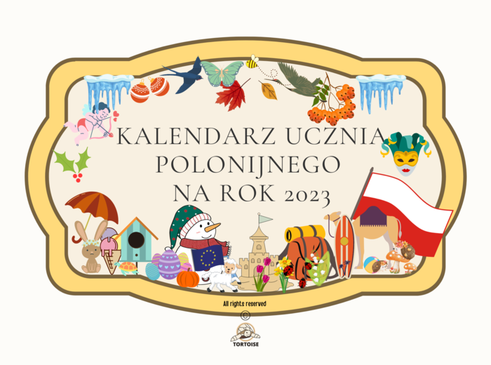 Kalendarz dla uczniów uczących się JPJO na rok 2023 z ćwiczeniami