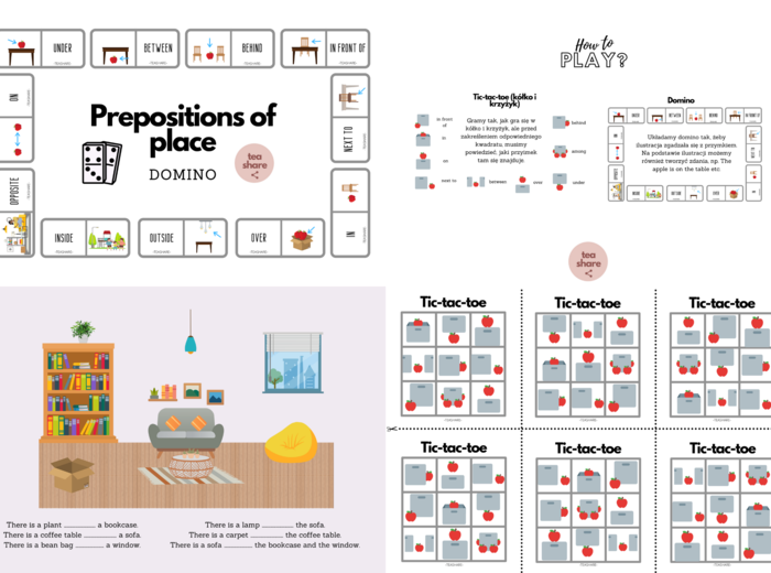 Prepositions of place: MINI PACK - zestaw gier