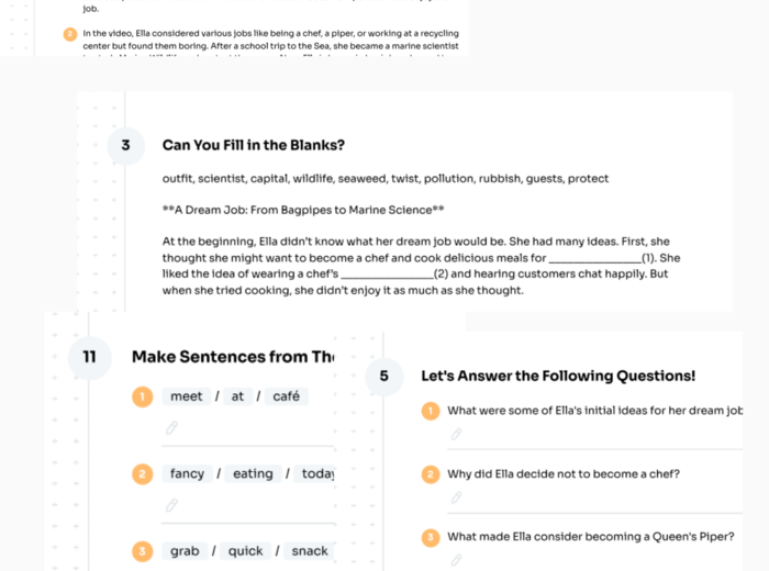 Brainy 6 - Unit 1 - karta pracy - From Bagpipes to Marine Science (24_25) - jobs, workplaces