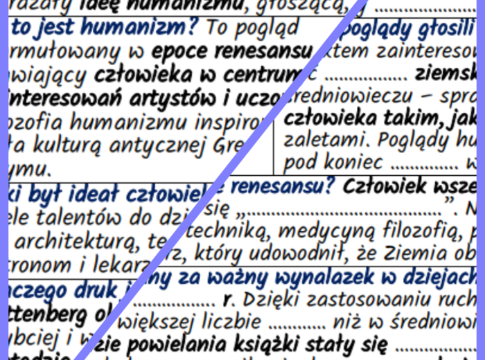 Europa w dobie renesansu – notatki i karta pracy