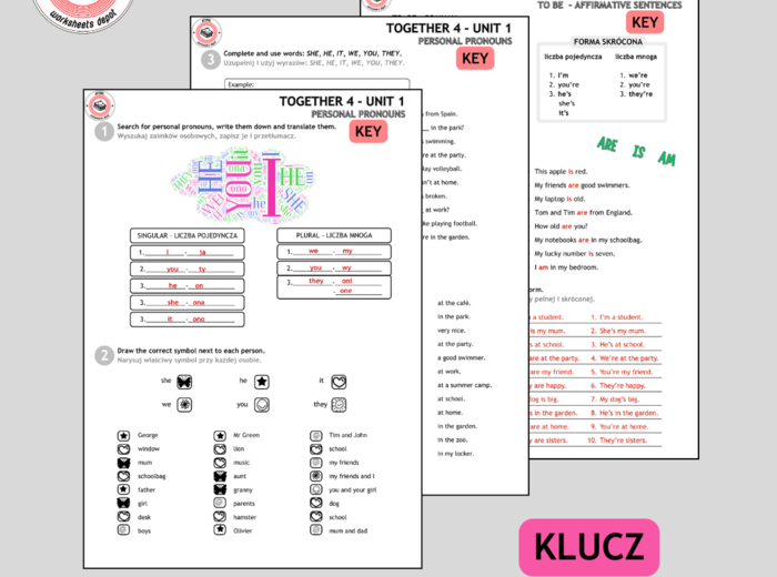 Together 4 Unit 1 - zestaw: Vocabulary Activities + Grammar Activites + Revision Board Game