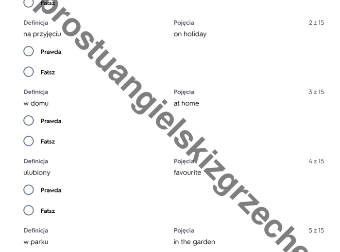 English Class A1 - Unit 1 - testy
