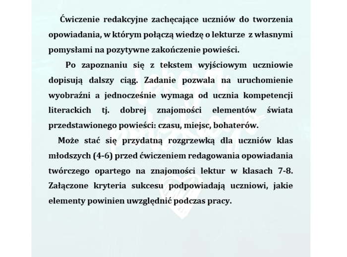 CHŁOPCY Z PLACU BRONI- ĆWICZENIE REDAKCYJNE- ALTERNATYWNE ZAKOŃCZENIE