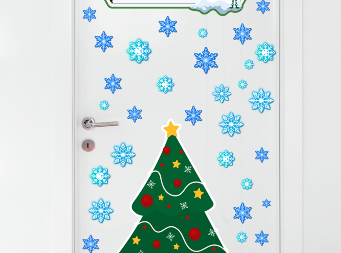 ZIMOWA dekoracja drzwi - choinka - grafika XXL