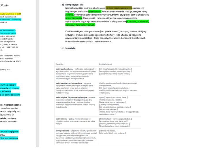 Jan Kochanowski - biografia i twórczość