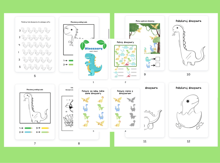 Dinozaury-karty pracy