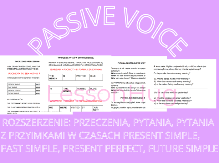 Passive voice rozszerzenie: przeczenia, pytania i pytania z przyimkami