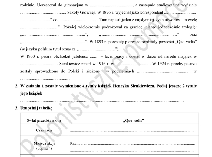 Quo vadis. Sprawdzian