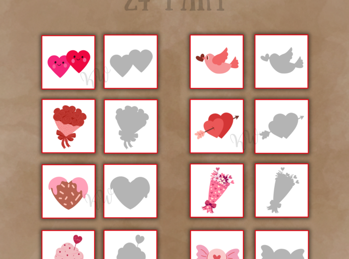 Walentynki - gotowy zestaw materiałów do druku (PDF)