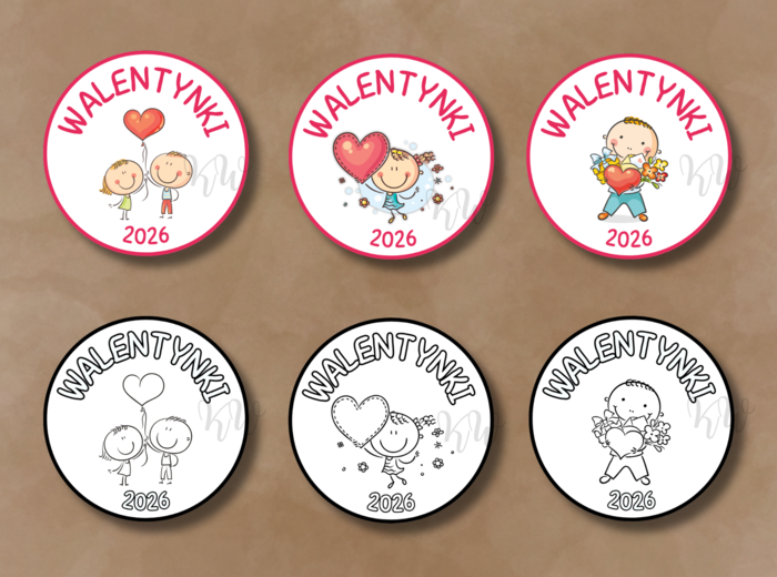 Walentynki - gotowy zestaw materiałów do druku (PDF)
