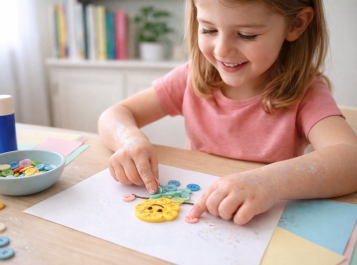 Deszczowe stworki z guzików