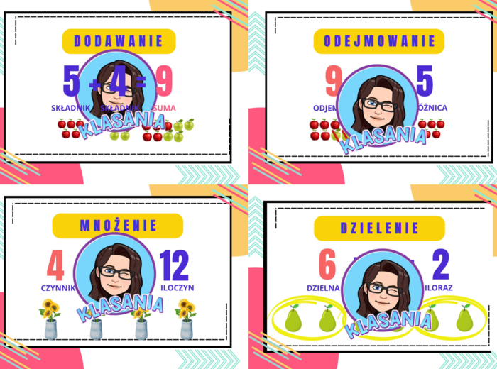 WKLEJKI - MATEMATYKA- DZIAŁANIA