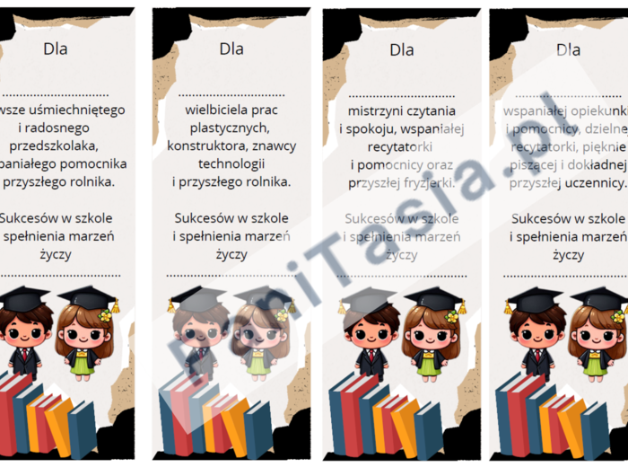 Zakładki do książek na zakończenie roku w przedszkolu - zakładki do wypisania