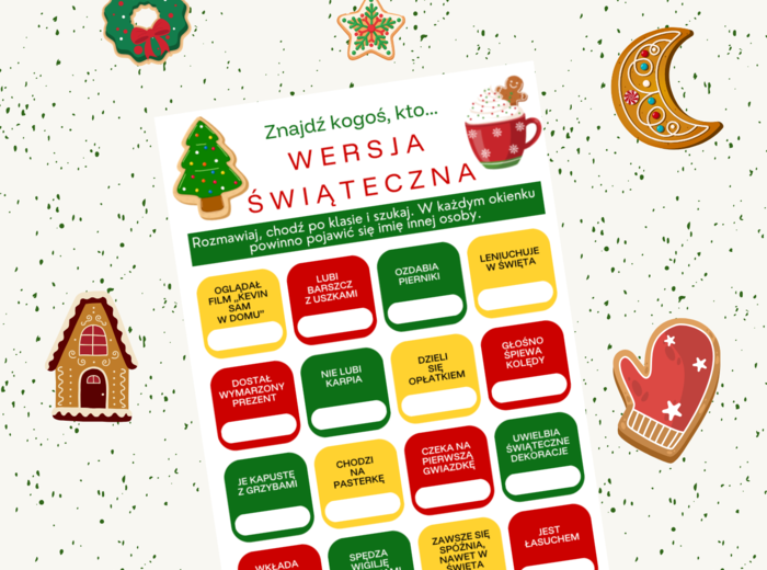 Świąteczna godzina wychowawcza - Znajdź kogoś, kto...