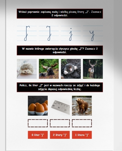 J i j. Karta pracy. Sprawdzian