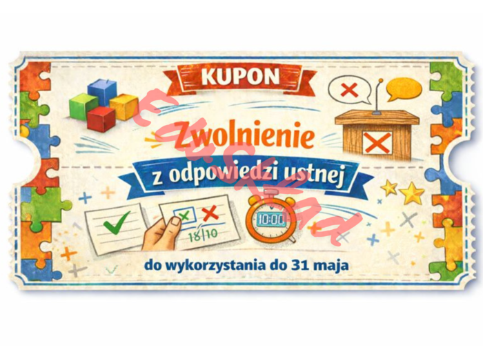 📘 Kupony motywacyjne na matematykę - Wersja 2