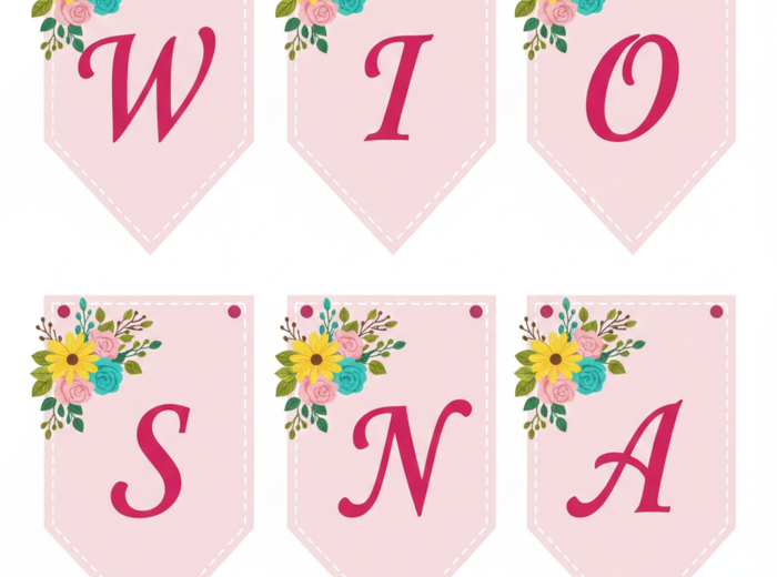 Wiosenna gazetka - girlanda +plansze