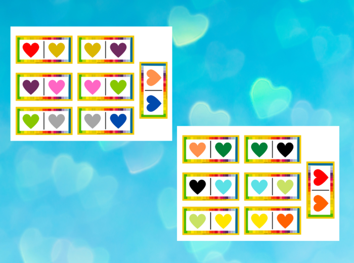 Domino stolikowe - walentynki