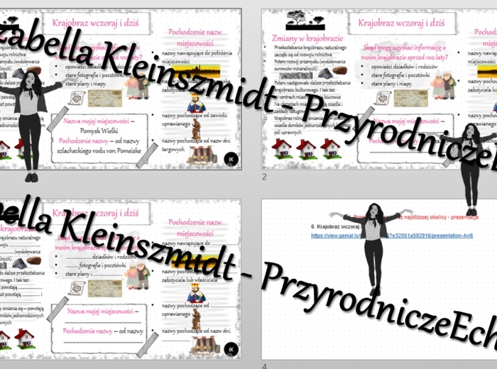 Minizestaw na temat „Krajobraz wczoraj i dziś” – sketchnotka + karta pracy w power point + gratisowy link do prezentacji multimedialnej niekomercyjnej wykonanej w genial.ly do indywidualnego pobrania i użycia do celów niekomercyjnych. Przyroda 4, „Poznaj