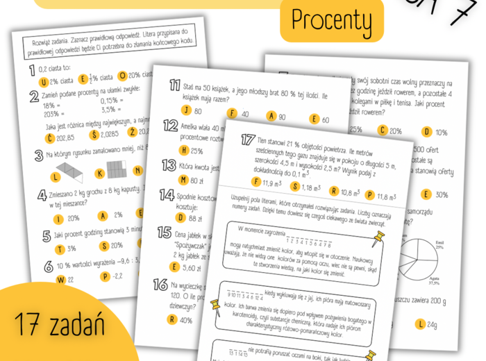 POWTÓRZENIE MATERIAŁU – Procenty – KLASA 7