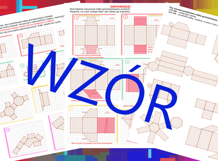 (klasa 5, klasa 6) Siatki graniastosłupów prostych.