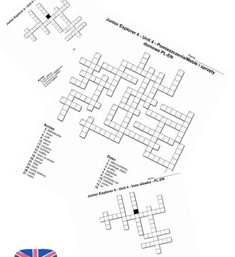 Junior Explorer 4 – Unit 4 – krzyżówki