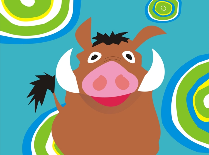 Przedszkole: Grafika do obrazu na płótnie - portret Dzik