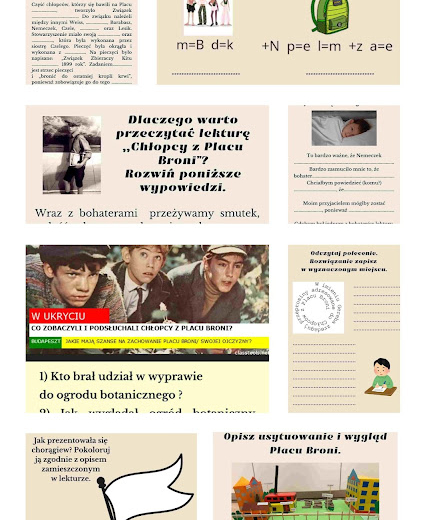 Stacje zadaniowe zmieniają lekcje języka polskiego- materiały do lektury ,,Chłopcy z Placu Broni"