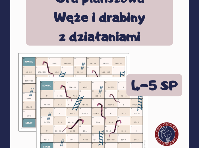 Gra planszowa Węże i drabiny z działaniami