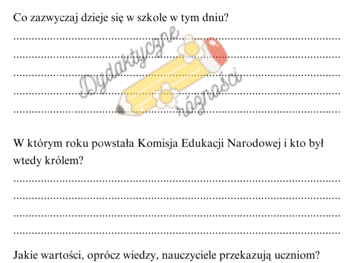 Dzień Nauczyciela kl. 4-6. Czytanie ze zrozumieniem