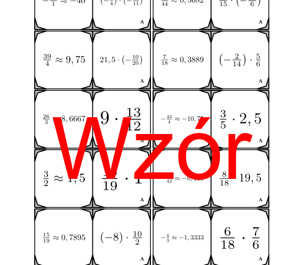 Domino - Mnożenie liczb wymiernych | matematyka