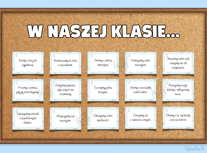 Zasady klasowe „W NASZEJ KLASIE…” - wersja 2