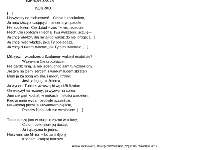 Test historycznoliteracki- Romantyzm (bez odpowiedzi)